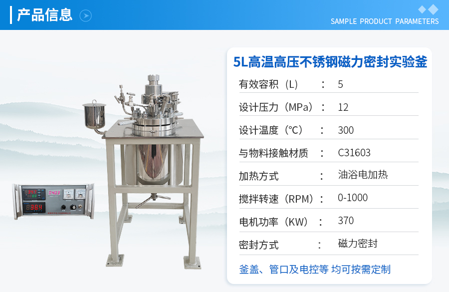 上海5L高溫高壓不銹鋼實(shí)驗(yàn)釡