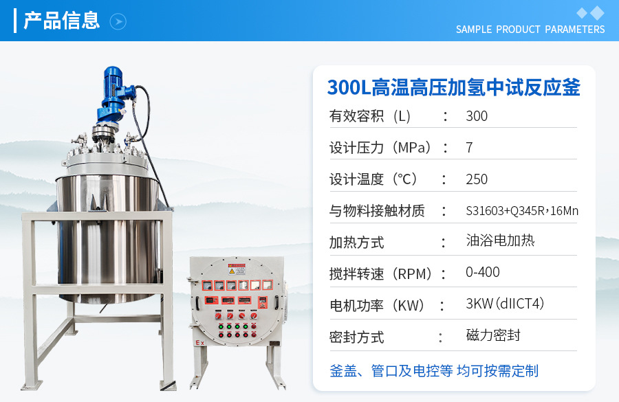 上海300L高溫高壓加氫反應(yīng)釜