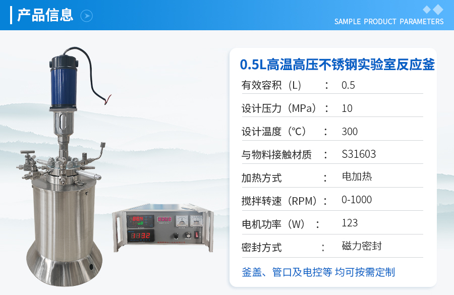 上海0.5L不銹鋼高溫高壓實驗釡